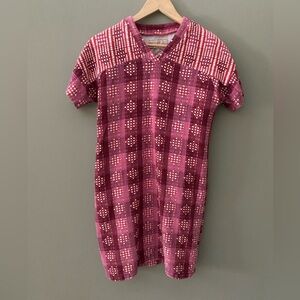 Ace & Jig Pink and Maroon Checked Midi Dress